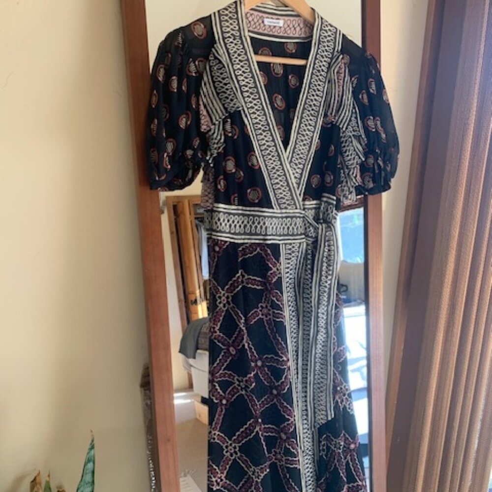 Cacharel Whimsical Silk Wrap Dress